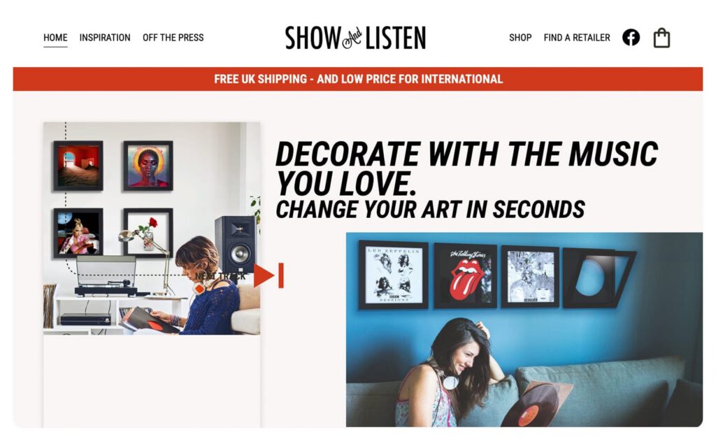 Vinyl Record Frame eCommerce Website
